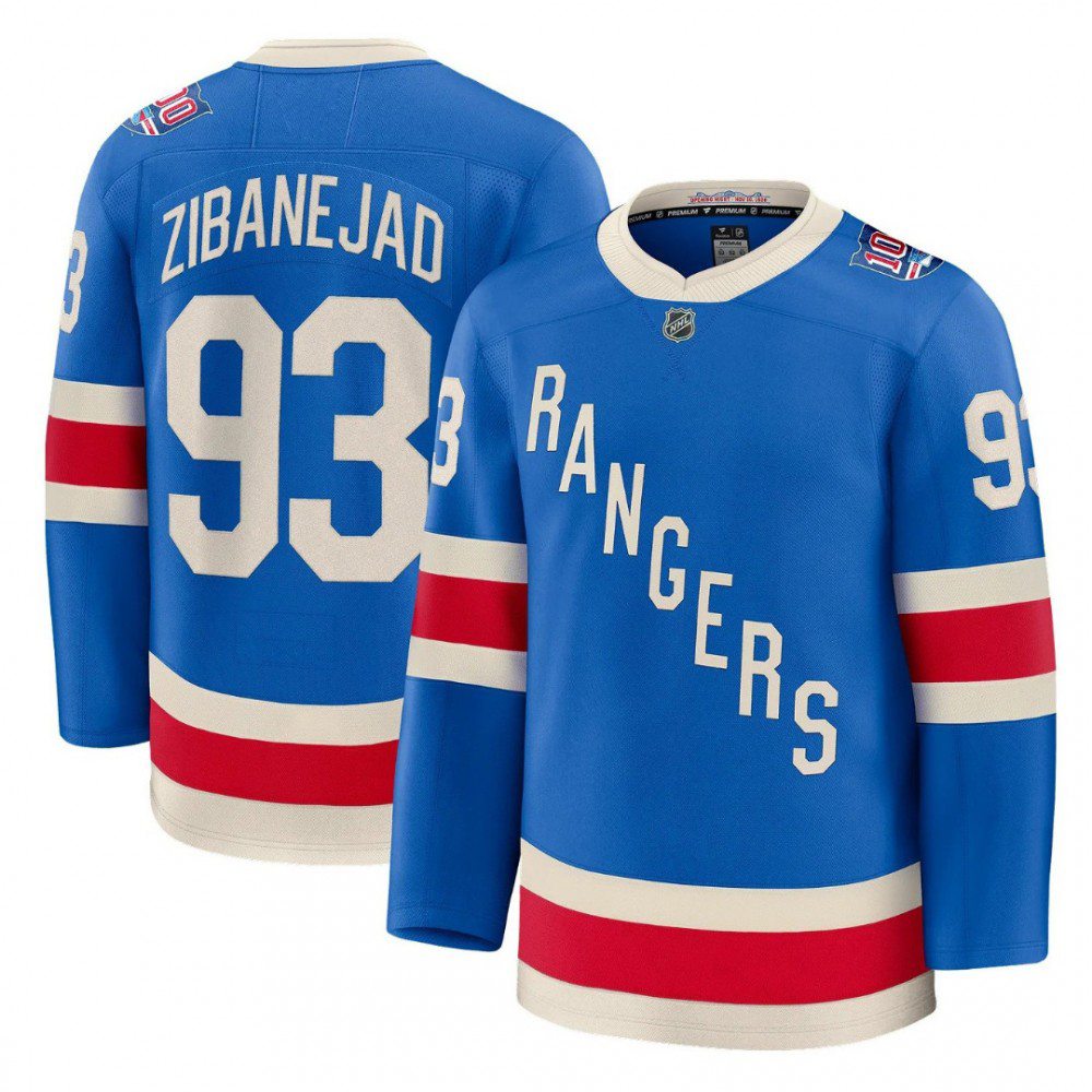 Men's New York Rangers Mika Zibanejad Blue Centennial Premium Jersey-Pro Kit Vault | Brand New 26/27 Sports Jerseys